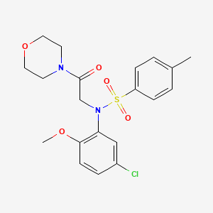 molecular formula C20H23ClN2O5S B3563498 N-(5-chloro-2-methoxyphenyl)-4-methyl-N-[2-(4-morpholinyl)-2-oxoethyl]benzenesulfonamide 