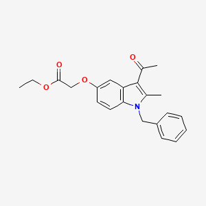 molecular formula C22H23NO4 B3563502 Ethyl 2-(3-acetyl-1-benzyl-2-methylindol-5-yl)oxyacetate 