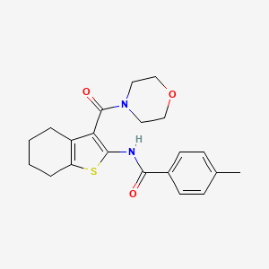 molecular formula C21H24N2O3S B3563510 4-methyl-N-[3-(4-morpholinylcarbonyl)-4,5,6,7-tetrahydro-1-benzothien-2-yl]benzamide 