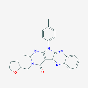 molecular formula C25H23N5O2 B356360 14-methyl-17-(4-methylphenyl)-13-(oxolan-2-ylmethyl)-2,9,13,15,17-pentazatetracyclo[8.7.0.03,8.011,16]heptadeca-1,3,5,7,9,11(16),14-heptaen-12-one CAS No. 836640-64-3
