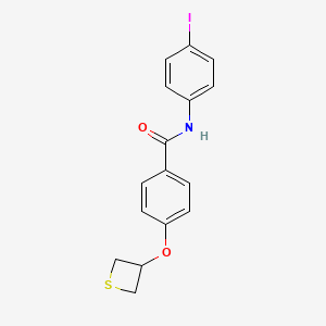 molecular formula C16H14INO2S B3563605 N-(4-iodophenyl)-4-(thietan-3-yloxy)benzamide 