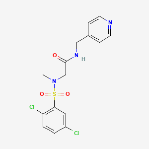 molecular formula C15H15Cl2N3O3S B3563626 N~2~-[(2,5-dichlorophenyl)sulfonyl]-N~2~-methyl-N~1~-(4-pyridinylmethyl)glycinamide 