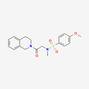 molecular formula C19H22N2O4S B3563658 N-[2-(3,4-dihydroisoquinolin-2(1H)-yl)-2-oxoethyl]-4-methoxy-N-methylbenzenesulfonamide 