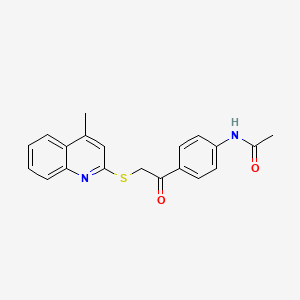 molecular formula C20H18N2O2S B3563692 N-[4-[2-(4-methylquinolin-2-yl)sulfanylacetyl]phenyl]acetamide 