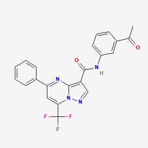 molecular formula C22H15F3N4O2 B3563752 N~3~-(3-ACETYLPHENYL)-5-PHENYL-7-(TRIFLUOROMETHYL)PYRAZOLO[1,5-A]PYRIMIDINE-3-CARBOXAMIDE 