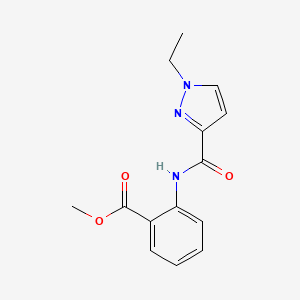 molecular formula C14H15N3O3 B3563951 METHYL 2-(1-ETHYL-1H-PYRAZOLE-3-AMIDO)BENZOATE 