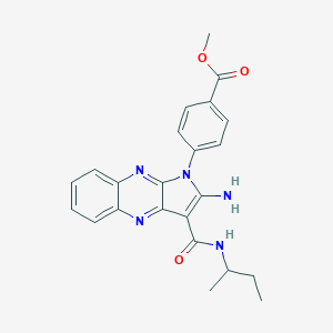 molecular formula C23H23N5O3 B356400 Methyl 4-[2-amino-3-(butan-2-ylcarbamoyl)pyrrolo[3,2-b]quinoxalin-1-yl]benzoate CAS No. 577767-72-7