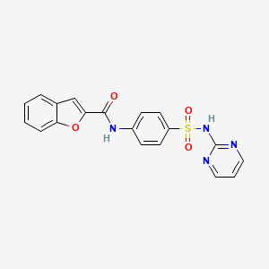 molecular formula C19H14N4O4S B3564001 N-[4-(pyrimidin-2-ylsulfamoyl)phenyl]-1-benzofuran-2-carboxamide 