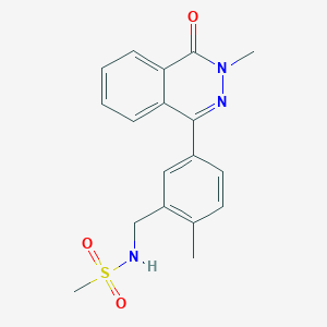 molecular formula C18H19N3O3S B3564113 N-{[2-METHYL-5-(3-METHYL-4-OXO-3,4-DIHYDROPHTHALAZIN-1-YL)PHENYL]METHYL}METHANESULFONAMIDE 