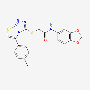 molecular formula C20H16N4O3S2 B3564140 N-(1,3-benzodioxol-5-yl)-2-{[5-(4-methylphenyl)[1,3]thiazolo[2,3-c][1,2,4]triazol-3-yl]sulfanyl}acetamide 