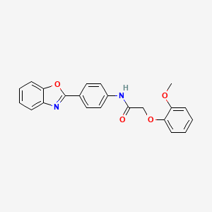 molecular formula C22H18N2O4 B3564159 N-[4-(1,3-benzoxazol-2-yl)phenyl]-2-(2-methoxyphenoxy)acetamide 