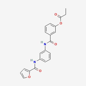 molecular formula C21H18N2O5 B3564178 [3-[[3-(furan-2-carbonylamino)phenyl]carbamoyl]phenyl] propanoate 