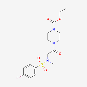 molecular formula C16H22FN3O5S B3564252 ethyl 4-{N-[(4-fluorophenyl)sulfonyl]-N-methylglycyl}piperazine-1-carboxylate 