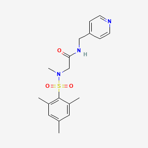 molecular formula C18H23N3O3S B3564281 N~2~-methyl-N-(pyridin-4-ylmethyl)-N~2~-[(2,4,6-trimethylphenyl)sulfonyl]glycinamide 