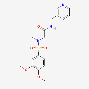 molecular formula C17H21N3O5S B3564287 N~2~-[(3,4-dimethoxyphenyl)sulfonyl]-N~2~-methyl-N~1~-(3-pyridinylmethyl)glycinamide 
