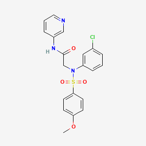 molecular formula C20H18ClN3O4S B3564380 N~2~-(3-chlorophenyl)-N~2~-[(4-methoxyphenyl)sulfonyl]-N-pyridin-3-ylglycinamide 