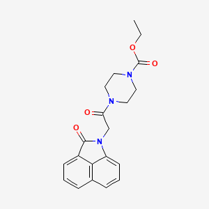 molecular formula C20H21N3O4 B3564399 ethyl 4-[(2-oxobenzo[cd]indol-1(2H)-yl)acetyl]-1-piperazinecarboxylate 