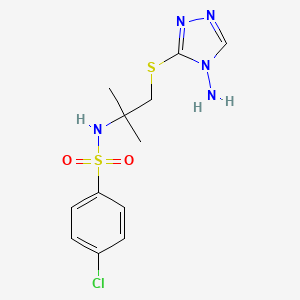 molecular formula C12H16ClN5O2S2 B3564519 N-{2-[(4-amino-4H-1,2,4-triazol-3-yl)thio]-1,1-dimethylethyl}-4-chlorobenzenesulfonamide 