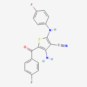 molecular formula C18H11F2N3OS B3564538 4-amino-5-(4-fluorobenzoyl)-2-[(4-fluorophenyl)amino]-3-thiophenecarbonitrile 