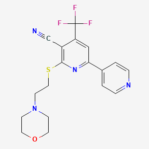 molecular formula C18H17F3N4OS B3564569 2-(2-Morpholin-4-ylethylsulfanyl)-6-pyridin-4-yl-4-(trifluoromethyl)pyridine-3-carbonitrile 
