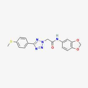 molecular formula C17H15N5O3S B3564596 N-(2H-1,3-BENZODIOXOL-5-YL)-2-{5-[4-(METHYLSULFANYL)PHENYL]-2H-1,2,3,4-TETRAZOL-2-YL}ACETAMIDE 
