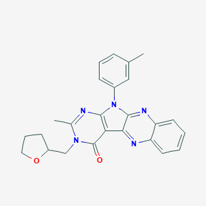 molecular formula C25H23N5O2 B356460 14-methyl-17-(3-methylphenyl)-13-(oxolan-2-ylmethyl)-2,9,13,15,17-pentazatetracyclo[8.7.0.03,8.011,16]heptadeca-1,3,5,7,9,11(16),14-heptaen-12-one CAS No. 840457-56-9