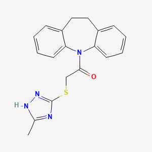 molecular formula C19H18N4OS B3564602 1-(10,11-dihydro-5H-dibenzo[b,f]azepin-5-yl)-2-[(5-methyl-4H-1,2,4-triazol-3-yl)sulfanyl]ethanone 