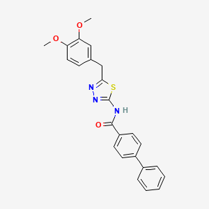 molecular formula C24H21N3O3S B3564664 N-{5-[(3,4-DIMETHOXYPHENYL)METHYL]-1,3,4-THIADIAZOL-2-YL}-[1,1'-BIPHENYL]-4-CARBOXAMIDE 