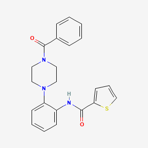 molecular formula C22H21N3O2S B3564740 N-{2-[4-(phenylcarbonyl)piperazin-1-yl]phenyl}thiophene-2-carboxamide 