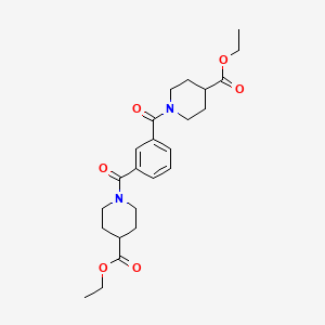 molecular formula C24H32N2O6 B3564771 Ethyl 1-{3-[4-(ethoxycarbonyl)piperidine-1-carbonyl]benzoyl}piperidine-4-carboxylate 