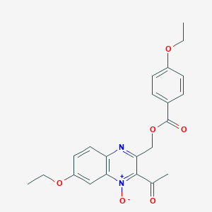 molecular formula C22H22N2O6 B356490 (3-acetyl-6-ethoxy-4-oxido-2-quinoxalinyl)methyl 4-ethoxybenzoate CAS No. 862184-73-4