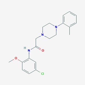 molecular formula C20H24ClN3O2 B3564930 N-(5-chloro-2-methoxyphenyl)-2-[4-(2-methylphenyl)piperazin-1-yl]acetamide 