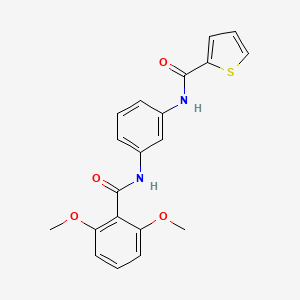molecular formula C20H18N2O4S B3564963 N-(3-{[(2,6-dimethoxyphenyl)carbonyl]amino}phenyl)thiophene-2-carboxamide 