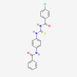 molecular formula C21H16ClN3O2S B3564964 N-[(4-benzamidophenyl)carbamothioyl]-4-chlorobenzamide 
