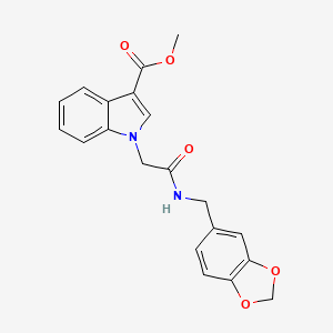 molecular formula C20H18N2O5 B3564980 methyl 1-{2-[(1,3-benzodioxol-5-ylmethyl)amino]-2-oxoethyl}-1H-indole-3-carboxylate 