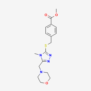 molecular formula C17H22N4O3S B3565043 methyl 4-({[4-methyl-5-(morpholin-4-ylmethyl)-4H-1,2,4-triazol-3-yl]sulfanyl}methyl)benzoate 