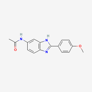 molecular formula C16H15N3O2 B3565083 N-[2-(4-methoxyphenyl)-1H-benzimidazol-5-yl]acetamide 