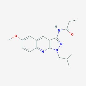 molecular formula C18H22N4O2 B356509 N-[6-methoxy-1-(2-methylpropyl)pyrazolo[3,4-b]quinolin-3-yl]propanamide CAS No. 714935-07-6