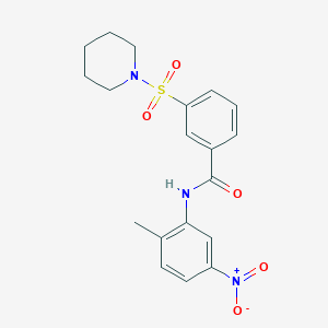 molecular formula C19H21N3O5S B3565130 N-(2-METHYL-5-NITROPHENYL)-3-(PIPERIDINE-1-SULFONYL)BENZAMIDE 
