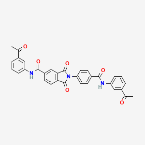 molecular formula C32H23N3O6 B3565199 N-(3-acetylphenyl)-2-{4-[(3-acetylphenyl)carbamoyl]phenyl}-1,3-dioxo-2,3-dihydro-1H-isoindole-5-carboxamide 