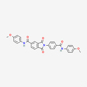 molecular formula C30H23N3O6 B3565217 N-(4-methoxyphenyl)-2-{4-[(4-methoxyphenyl)carbamoyl]phenyl}-1,3-dioxo-2,3-dihydro-1H-isoindole-5-carboxamide 