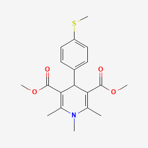 molecular formula C19H23NO4S B3565222 dimethyl 1,2,6-trimethyl-4-[4-(methylsulfanyl)phenyl]-1,4-dihydropyridine-3,5-dicarboxylate CAS No. 34040-91-0