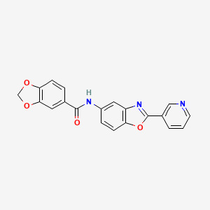 molecular formula C20H13N3O4 B3565268 N-(2-pyridin-3-yl-1,3-benzoxazol-5-yl)-1,3-benzodioxole-5-carboxamide 
