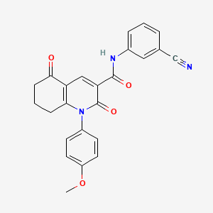 molecular formula C24H19N3O4 B3565302 N-(3-cyanophenyl)-1-(4-methoxyphenyl)-2,5-dioxo-7,8-dihydro-6H-quinoline-3-carboxamide 