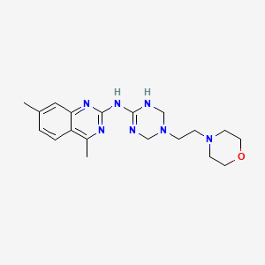 molecular formula C19H27N7O B3565325 N-(4,7-DIMETHYL-2-QUINAZOLINYL)-N-[5-(2-MORPHOLINOETHYL)-1,3,5-TRIAZINAN-2-YLIDEN]AMINE 