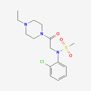 molecular formula C15H22ClN3O3S B3565386 N-(2-chlorophenyl)-N-[2-(4-ethylpiperazin-1-yl)-2-oxoethyl]methanesulfonamide 