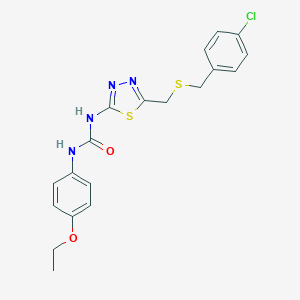 molecular formula C19H19ClN4O2S2 B356552 N-(5-{[(4-chlorobenzyl)sulfanyl]methyl}-1,3,4-thiadiazol-2-yl)-N'-(4-ethoxyphenyl)urea CAS No. 426249-99-2
