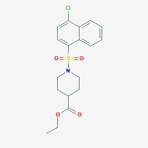 molecular formula C18H20ClNO4S B3565547 Ethyl 1-(4-chloronaphthalen-1-yl)sulfonylpiperidine-4-carboxylate 