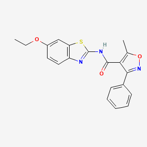 molecular formula C20H17N3O3S B3565570 N-(6-ethoxy-1,3-benzothiazol-2-yl)-5-methyl-3-phenyl-1,2-oxazole-4-carboxamide 