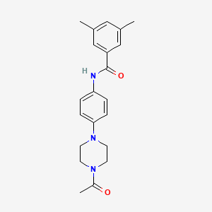 molecular formula C21H25N3O2 B3565627 N-[4-(4-acetylpiperazin-1-yl)phenyl]-3,5-dimethylbenzamide 